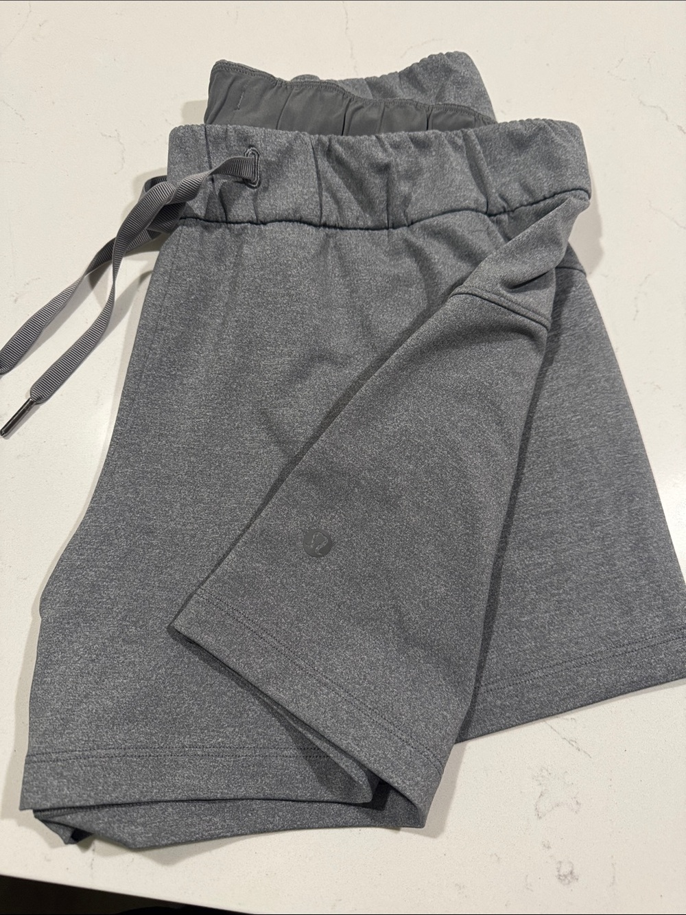 lululemon athletica High-Waist Heather Gray Drawstring Shorts - Picture 3 of 11